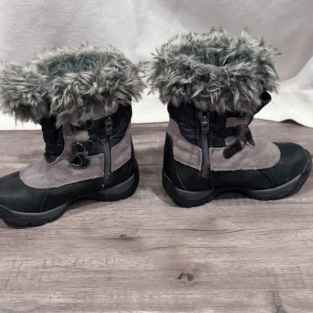 Timberland Winter Boots Boys Size 9.5 Toddler Zip Up Boot Fur Top Girls Warm